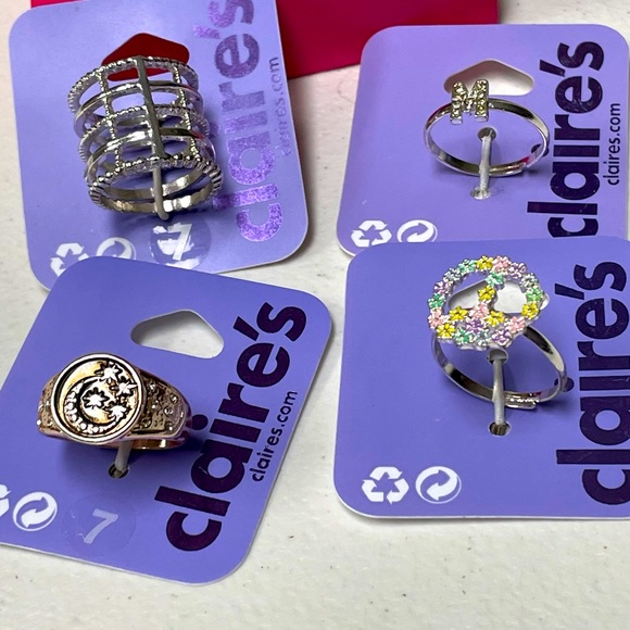 Claire's Jewelry Claires Random Style Rings Two Sz 7 And Two Adjustable Poshmark